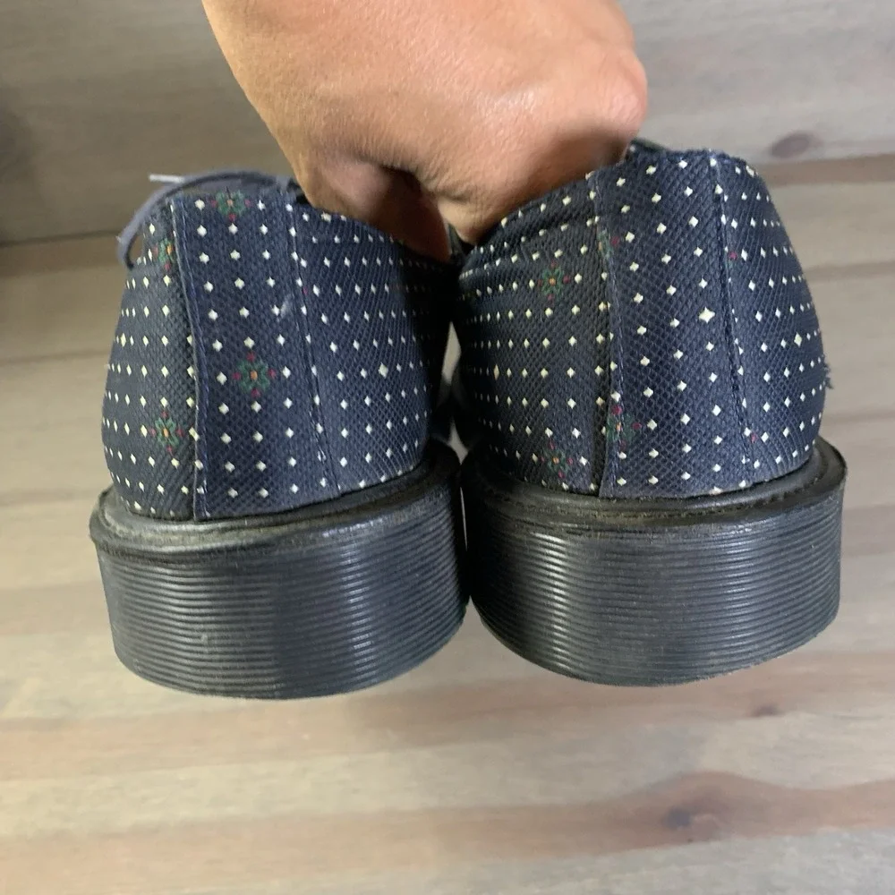 Dr. Martens 1461 Shoes Adult 9‎ US Navy Blue Polka Dot Made In England 14973410